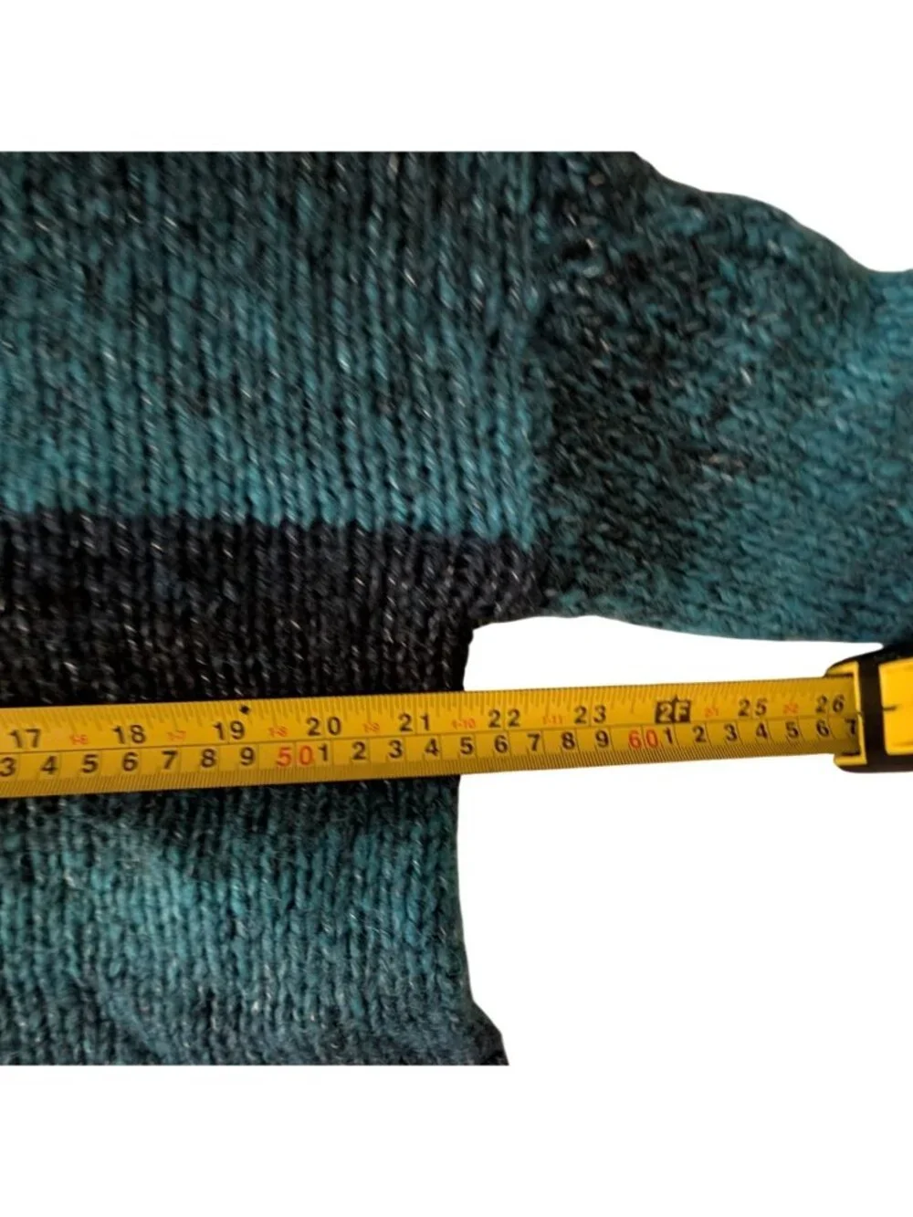 Ecote Urban Outfitters Blue Green Ombre Striped Crop Oversize Boxy Sweater XS